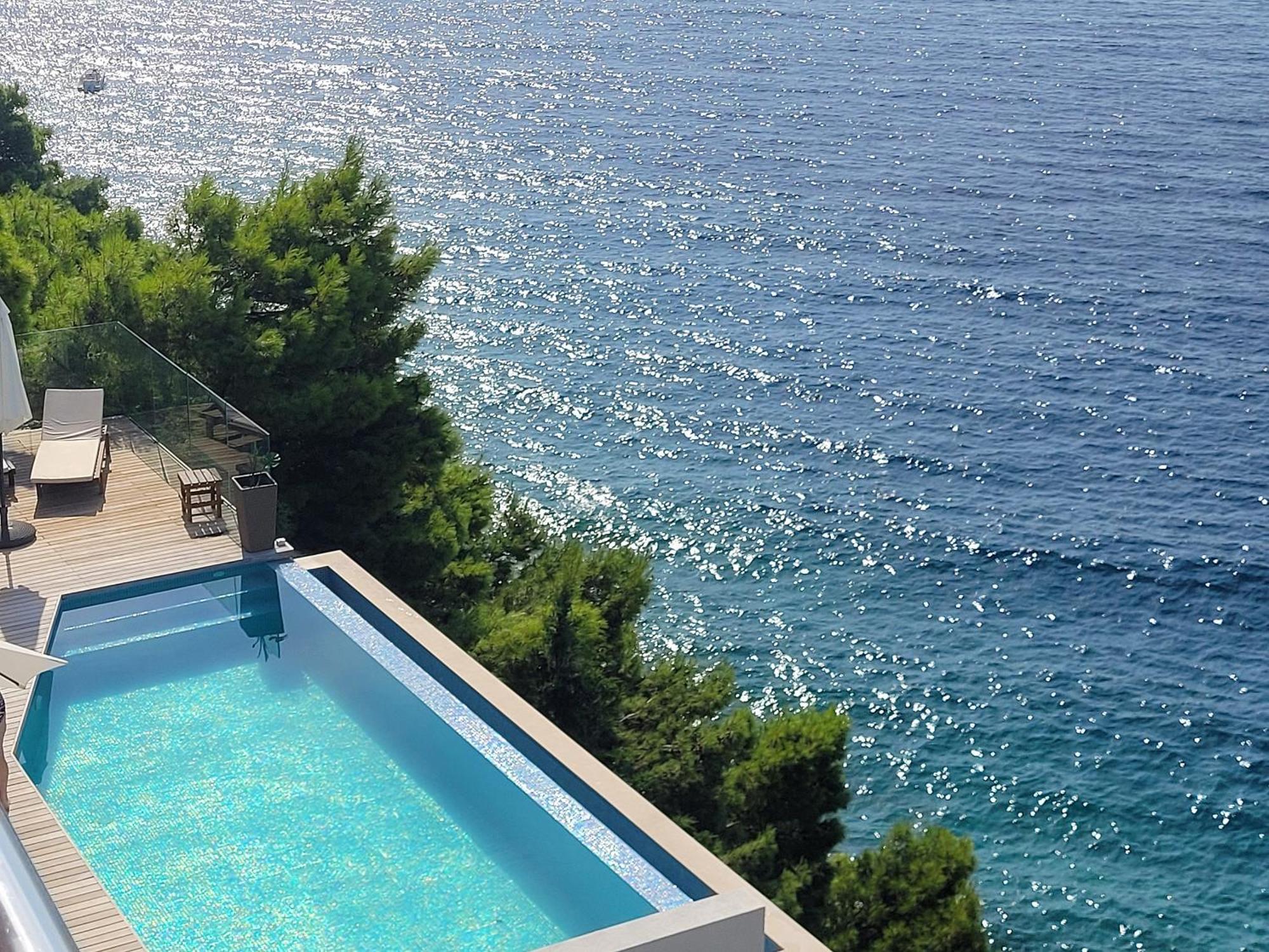 Luxury Apartments Villa Ruzmarina With New Heated Infinity Pool And Lounge Area Marusici  المظهر الخارجي الصورة